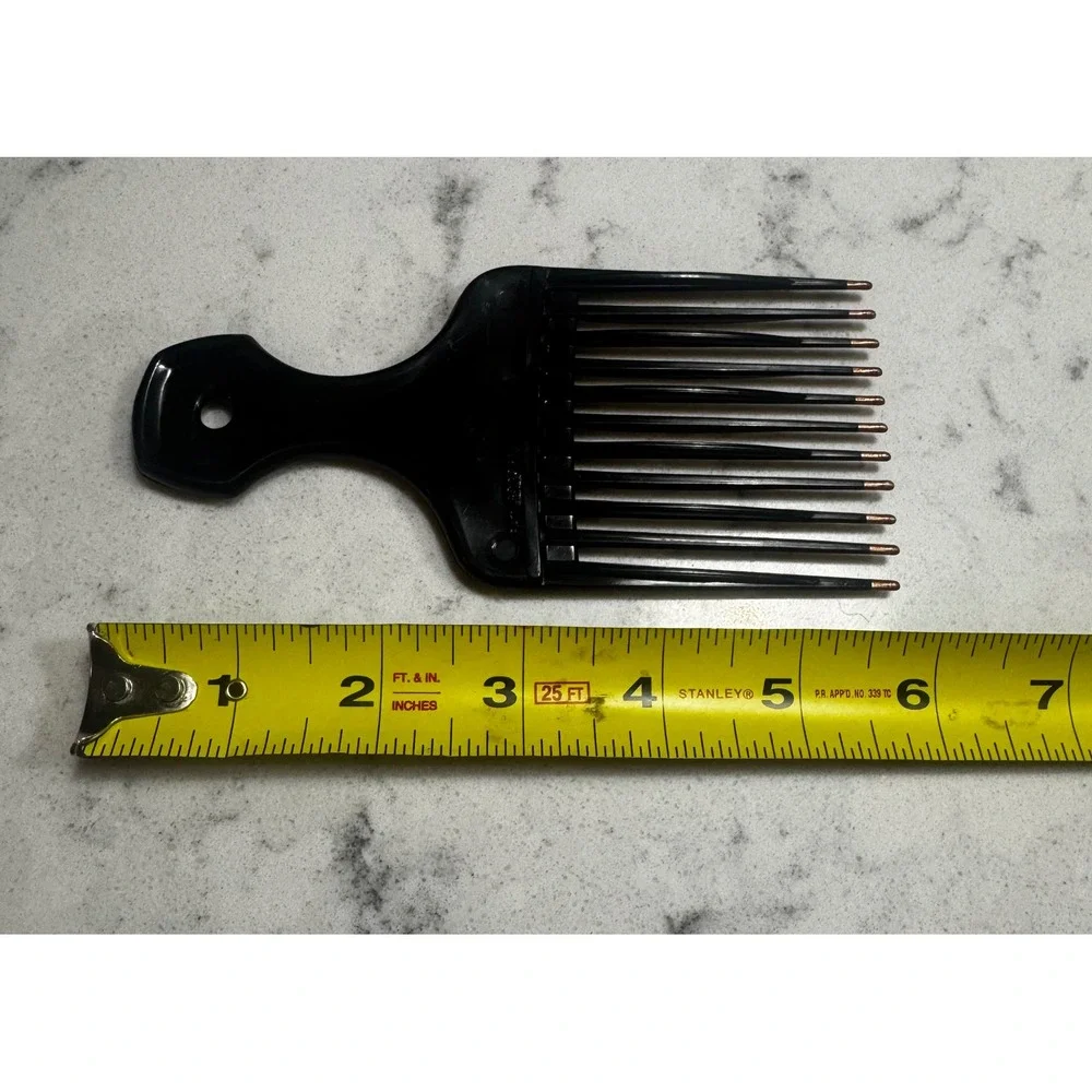 VTG MEBCO Double Dipped Lift Pick Hair Comb Black with Copper Tips 80s 90s NOS